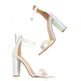 Sandalias color plata petróleo BD344 Plata gris multicolor 5