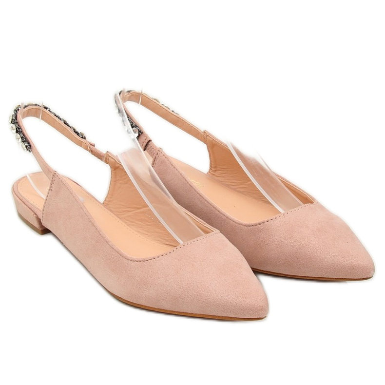 Bailarinas de tacón abierto rosa LS5028 Beige 1