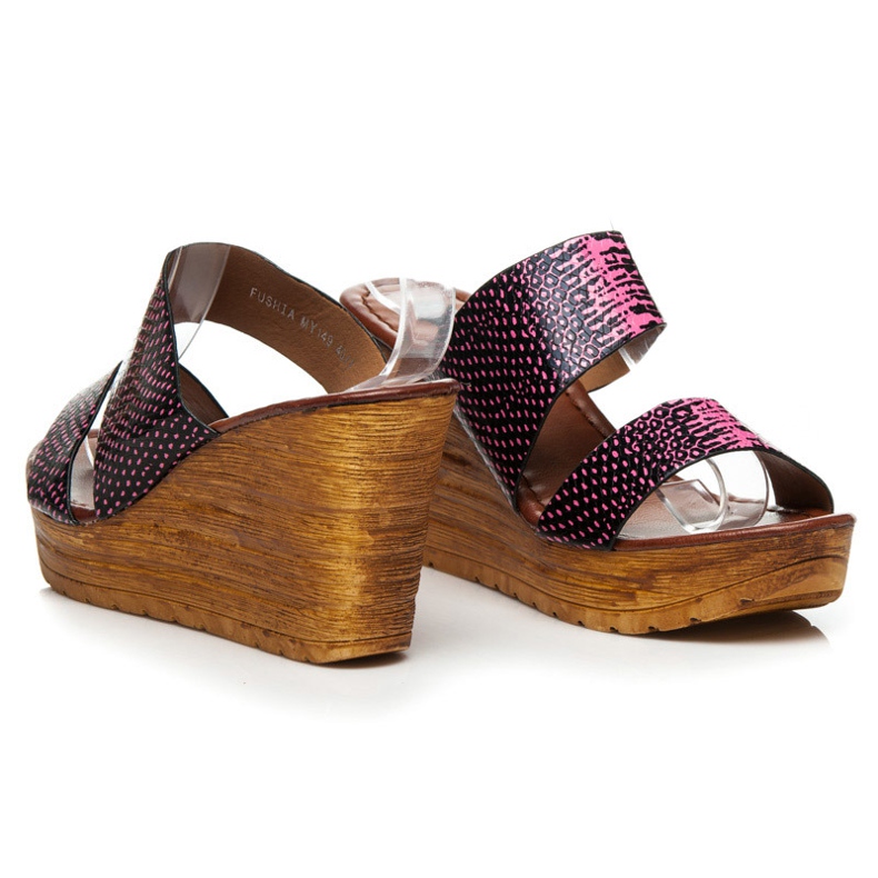 Sergio Todzi Sandalias de cuña negro rosado 1