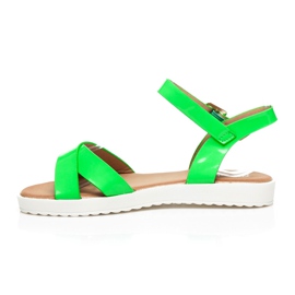 Best Shoes Sandalias lacadas verde 3