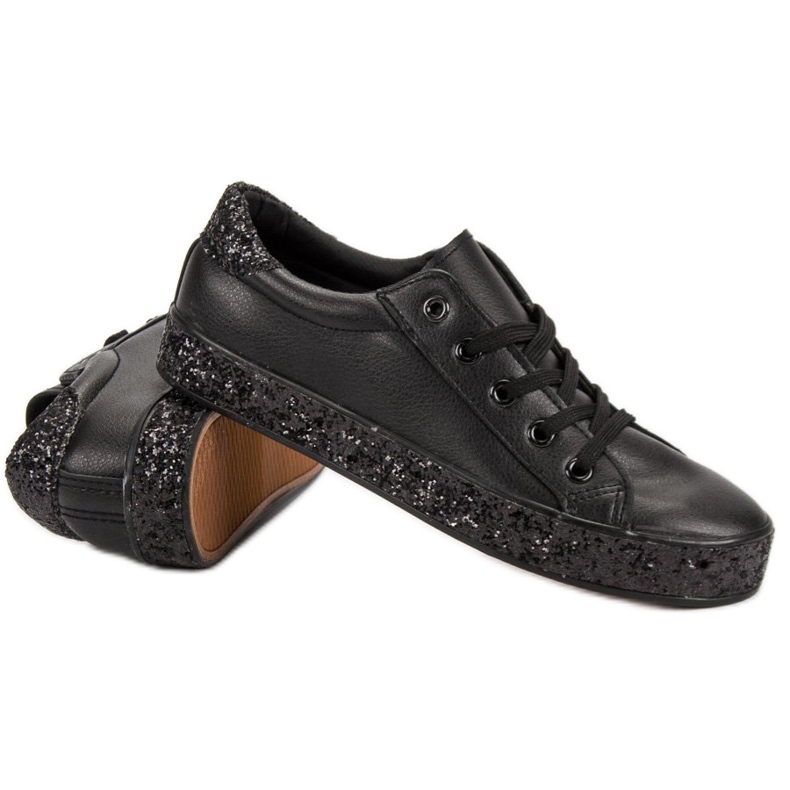 Zapatillas con suela de purpurina negro 1