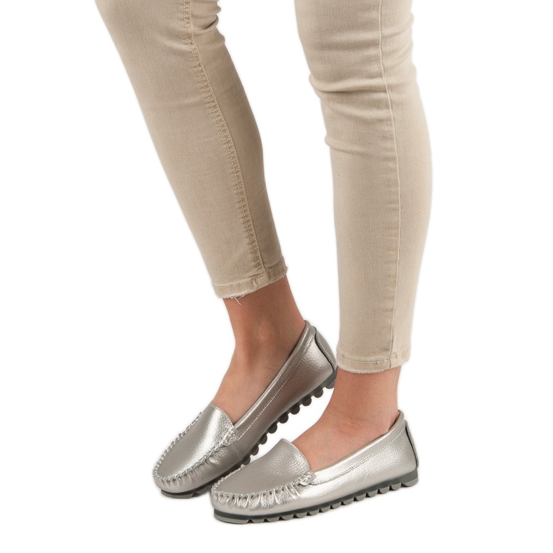 Filippo Mocasines de Piel Plateados gris 1