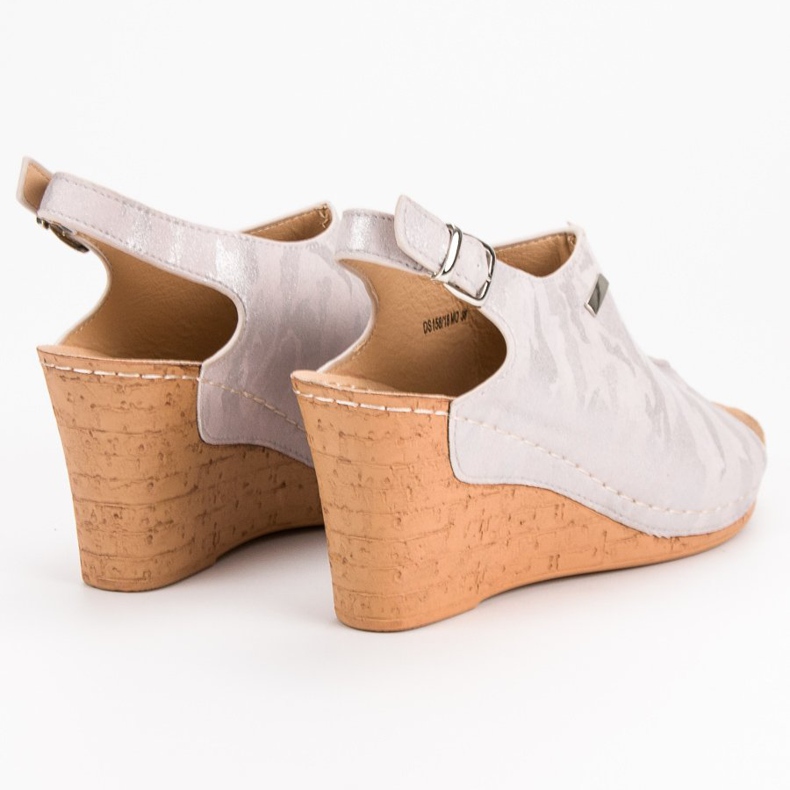 Filippo Sandalias de cuña con patrón rosado 1