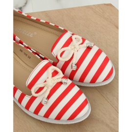 Slip-on en rayas blancas y rojas H8-105 Rojo blanco 1