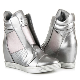 Mtt Sport Zapatillas de cuña plateadas gris 5