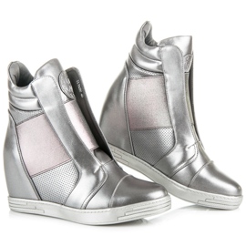 Mtt Sport Zapatillas de cuña plateadas gris 6