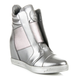 Mtt Sport Zapatillas de cuña plateadas gris 2