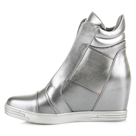 Mtt Sport Zapatillas de cuña plateadas gris 3