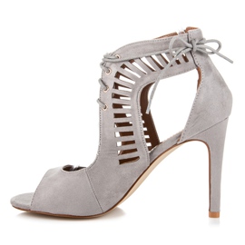 Queen Bee Sandalias de ante atadas gris 1