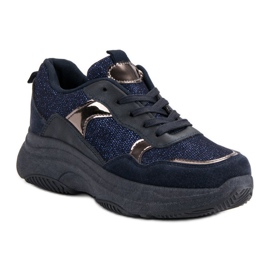 Zapatillas azul marino en la plataforma 3