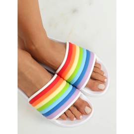 Pantuflas arcoíris blancas T325P Blanco multicolor 4