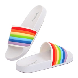 Pantuflas arcoíris blancas T325P Blanco multicolor 1