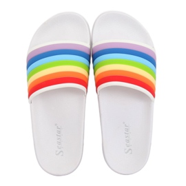 Pantuflas arcoíris blancas T325P Blanco multicolor 2