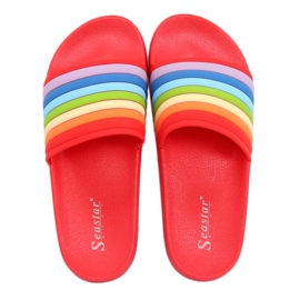 Pantuflas arcoíris rojas T325P Rojo multicolor 1