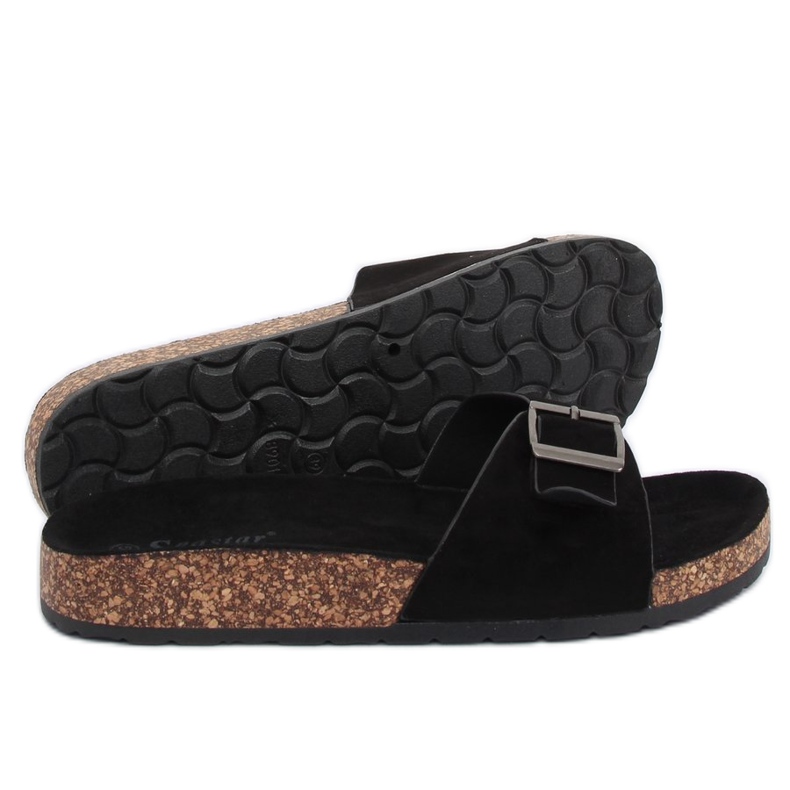 Gamuza negra CK61P Pantuflas negras negro 1