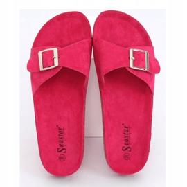Pantuflas CK61P Fushia ante fucsia rosado 3