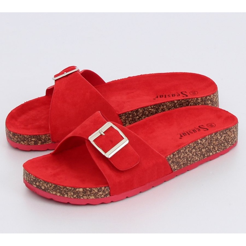 Pantuflas de ante rojo CK61P Rojo 1 Pantuflas de ante rojo CK61P Rojo 1