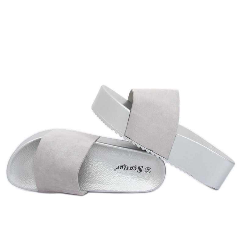 Gris CK76P Pantuflas de suela alta grises 1 Gris CK76P Pantuflas de suela alta grises 1