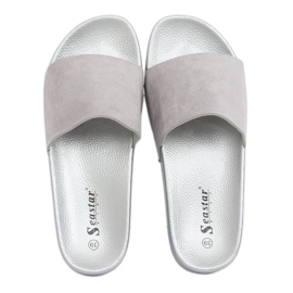 Gris CK76P Pantuflas de suela alta grises 3