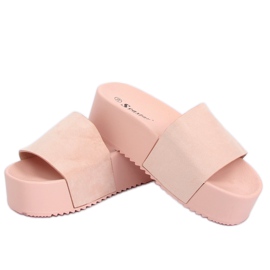 Pink CK76P Pantuflas rosa de suela alta 1