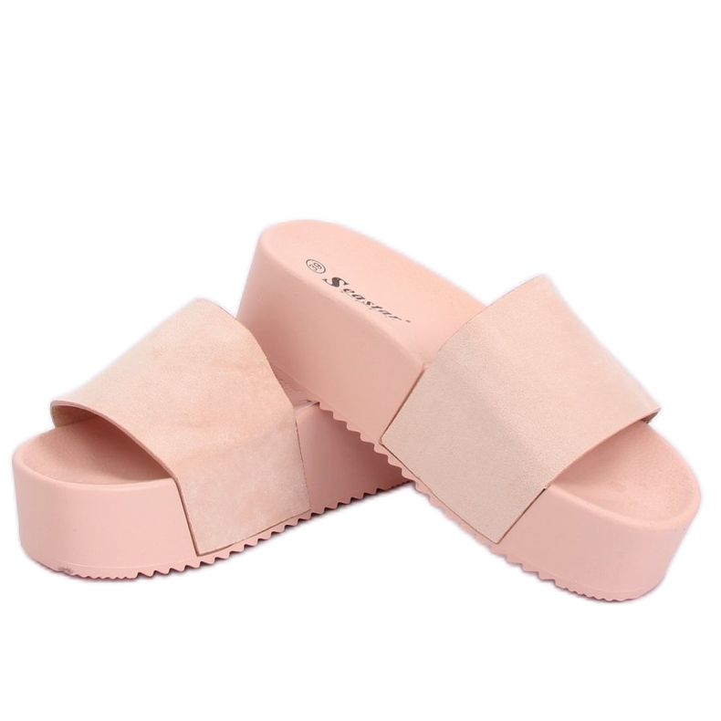 Pink CK76P Pantuflas rosa de suela alta 1