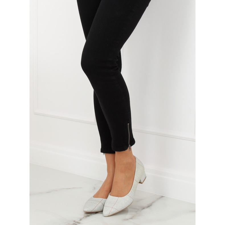 Zapatos de salón en plata a cuadros CC207P Silver gris 1 Zapatos de salón en plata a cuadros CC207P Silver gris 1