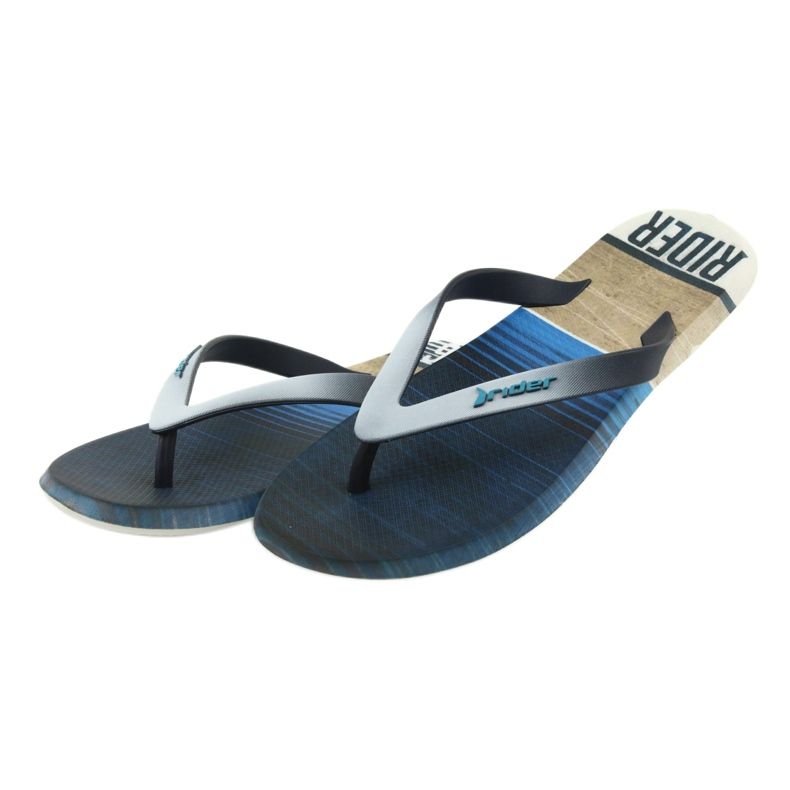 Chanclas de hombre Rider 10719 marrón gris azul marino 3