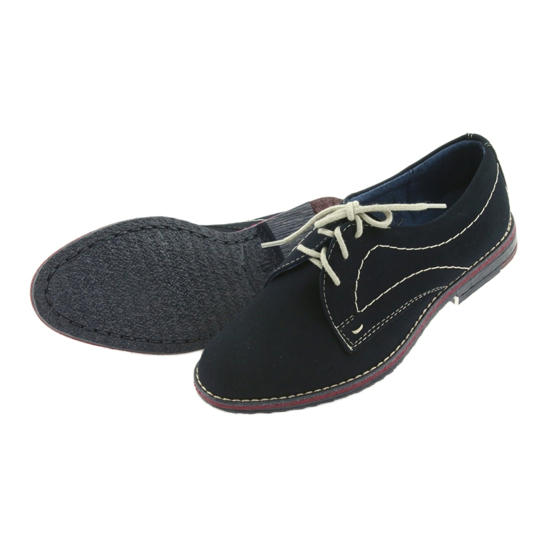 Gregors Zapatos para niños 141 inserto azul marino de cuero 5