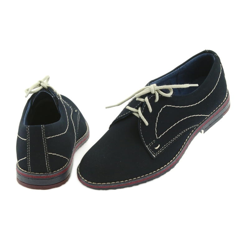 Gregors Zapatos para niños 141 inserto azul marino de cuero 4