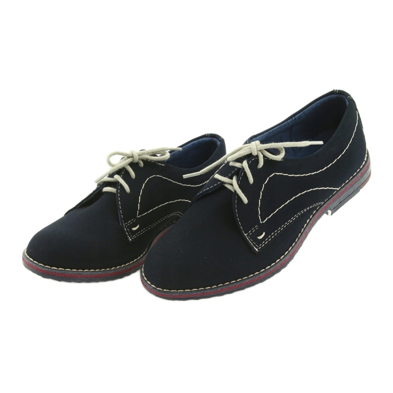 Gregors Zapatos para niños 141 inserto azul marino de cuero 3