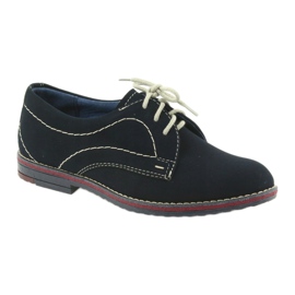 Gregors Zapatos para niños 141 inserto azul marino de cuero 1