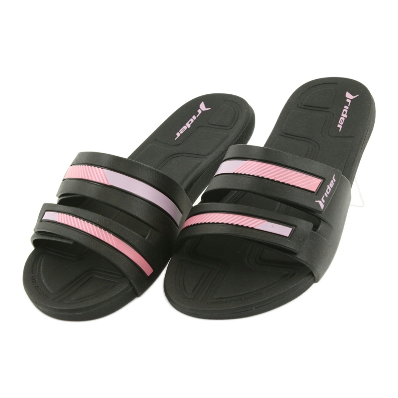Zapatillas deportivas de piscina para mujer recreativas Rider 82503 negro rosado 5
