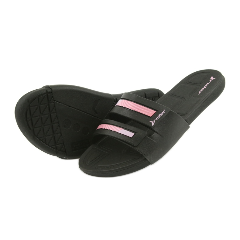 Zapatillas deportivas de piscina para mujer recreativas Rider 82503 negro rosa 4