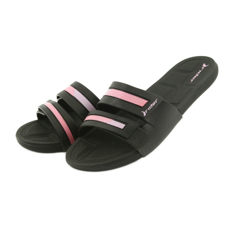 Zapatillas deportivas de piscina para mujer recreativas Rider 82503 negro rosa 3