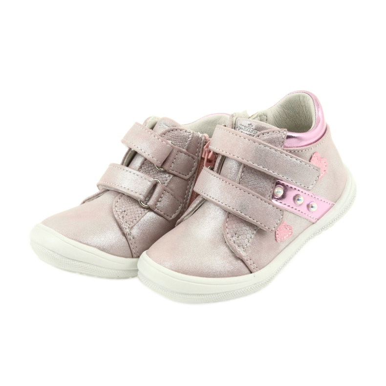 American Club Zapatillas deportivas ADI para niños en corazones americanos gris rosado 3