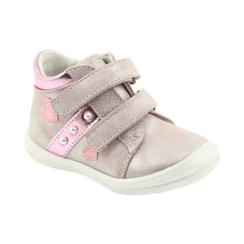 American Club Zapatillas deportivas ADI para niños en corazones americanos gris rosado 1