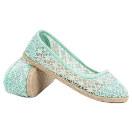Bailarinas De Encaje Menta verde 3