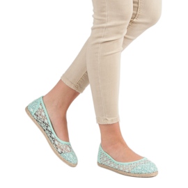 Bailarinas De Encaje Menta verde 5