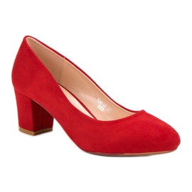 Seastar Zapatos de tacón de ante en un pilar rojo 5