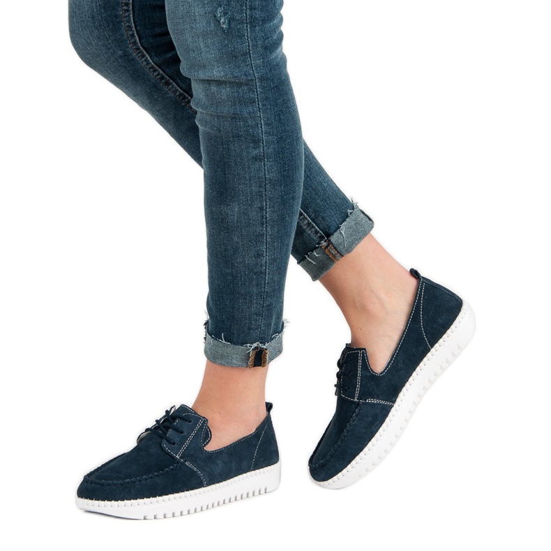 Filippo Mocasines de piel con cordones azul azul marino 1 Filippo Mocasines de piel con cordones azul azul marino 1