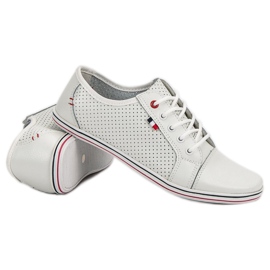 Filippo Zapatos de piel calada blanco 5