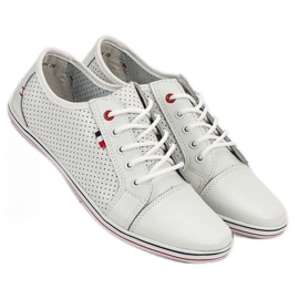 Filippo Zapatos de piel calada blanco 6
