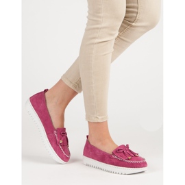 Filippo Mocasines de cuero de moda rosa 1