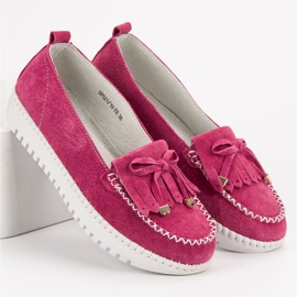 Filippo Mocasines de cuero de moda rosado 2