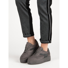 Zapatos deportivos de gamuza gris 6