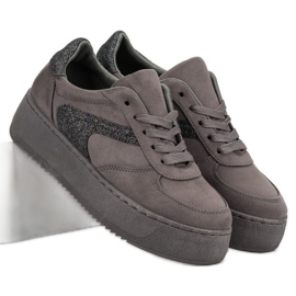 Zapatos deportivos de gamuza gris 5