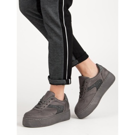 Zapatos deportivos de gamuza gris 1