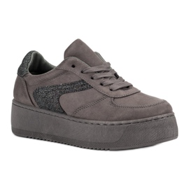 Zapatos deportivos de gamuza gris 2