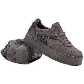 Zapatos deportivos de gamuza gris 4