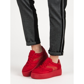 Zapatos deportivos de gamuza rojo 3